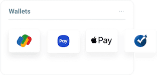 Apple pay, Samsung pay, Google pay, etc.
